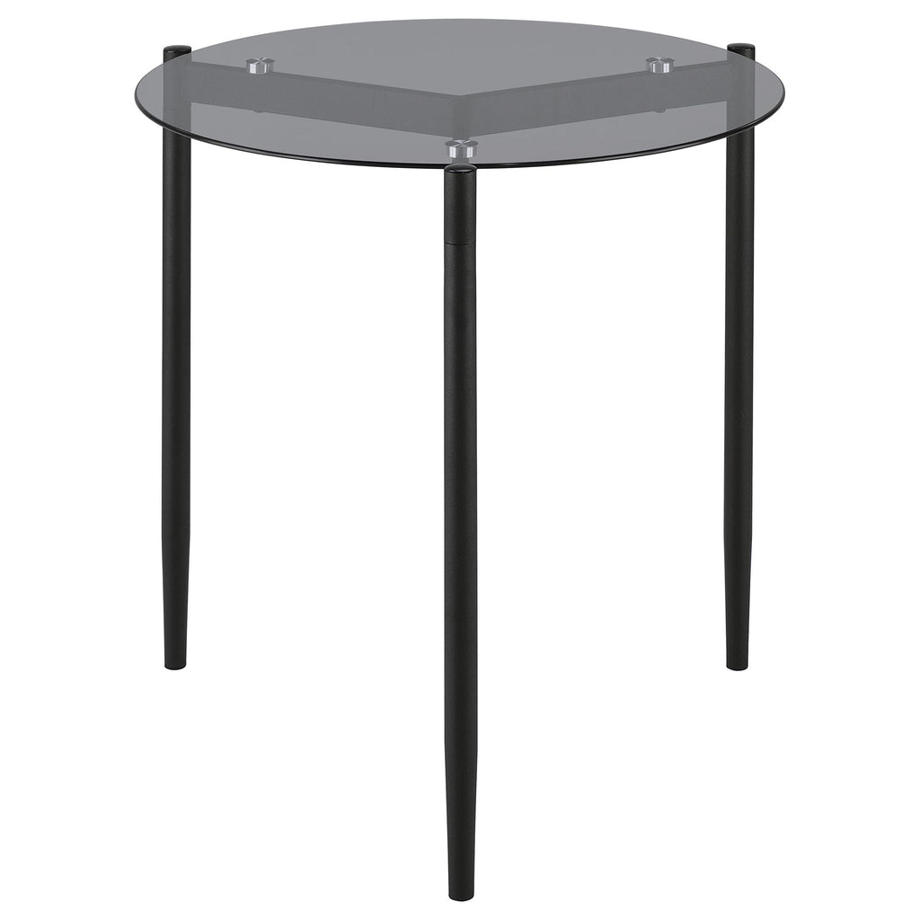 Rosalie Round Smoked Glass Top End Table Grey