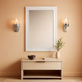 Rectangular White Wood Wall Mirror 24x36 Inches Bathroom