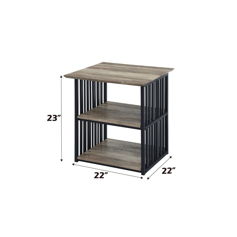 Zudora - Nightstand - Antique Oak & Black