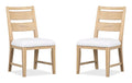 Somerset - Dining Side Chair With Upholstered Seat (Set of 2) - Butternut and Omari Natural