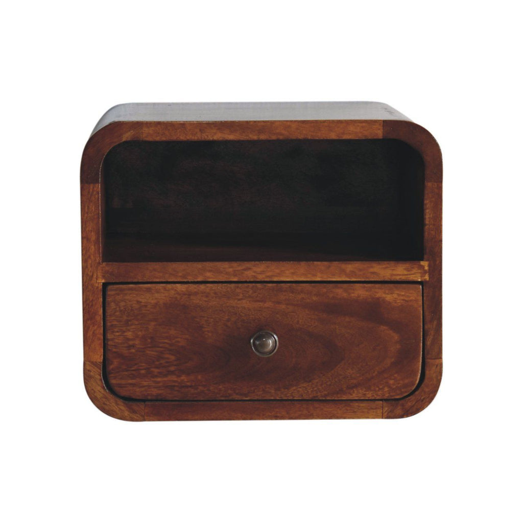 Curved Upper Slot Floating Nightstand