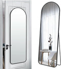 Black 57 Inch Full Length Arch Mirror For Entryway
