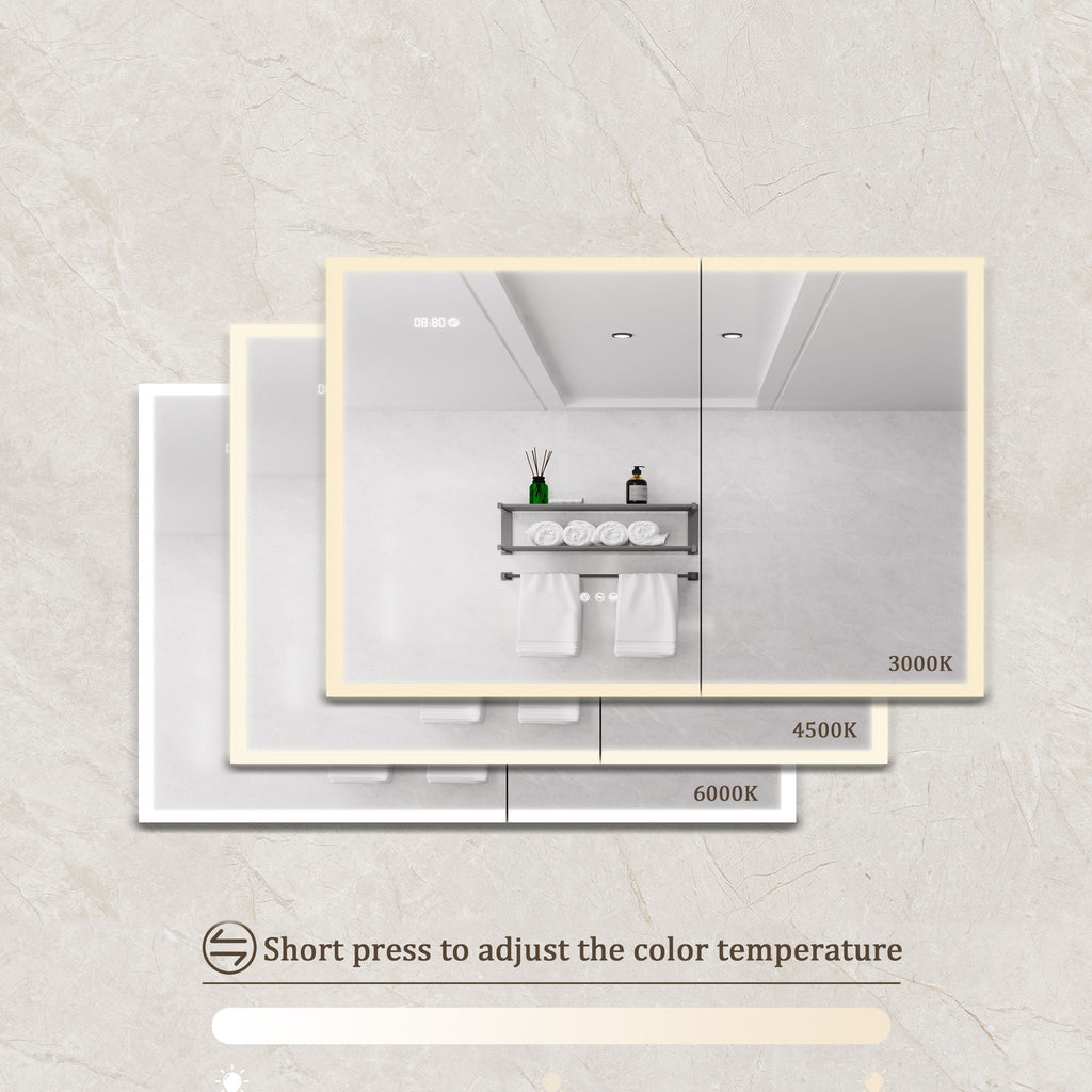 Bathroom Medicine Cabinet With Lights, LED Medicine Cabinet With Mirror, Lighted Medicine Cabinet With Defogger
