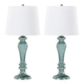 Windsor - Contemporary Table Lamp (Set of 2) - Clear Turquoise / Off White