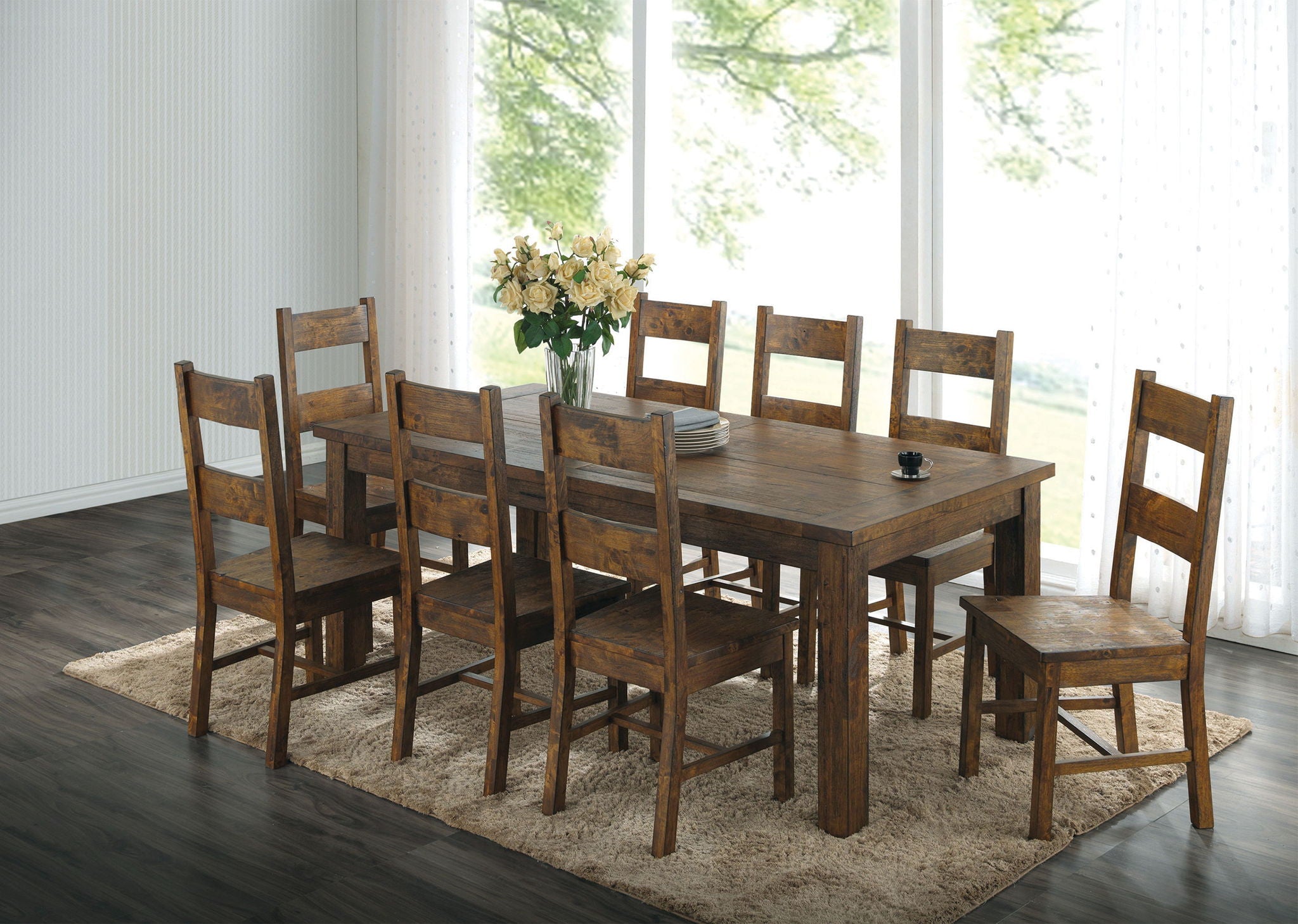 Coleman Rectangular 79-inch Dining Table Rustic Golden Brown