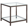 Trini 1-shelf Glass Top Side End Table Black Nickel