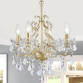 Modern K9 Crystal Chandelier 4 Light Matte Gold Pendant