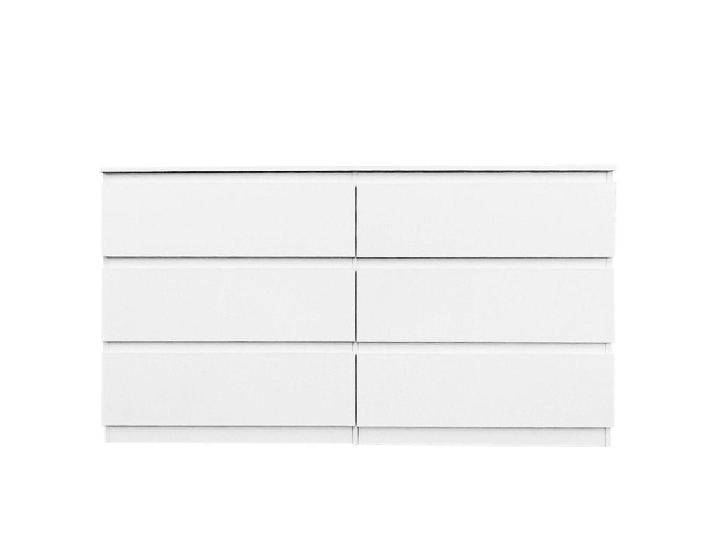 6 Drawer Double Dresser For Bedroom Living Room Hallway - White