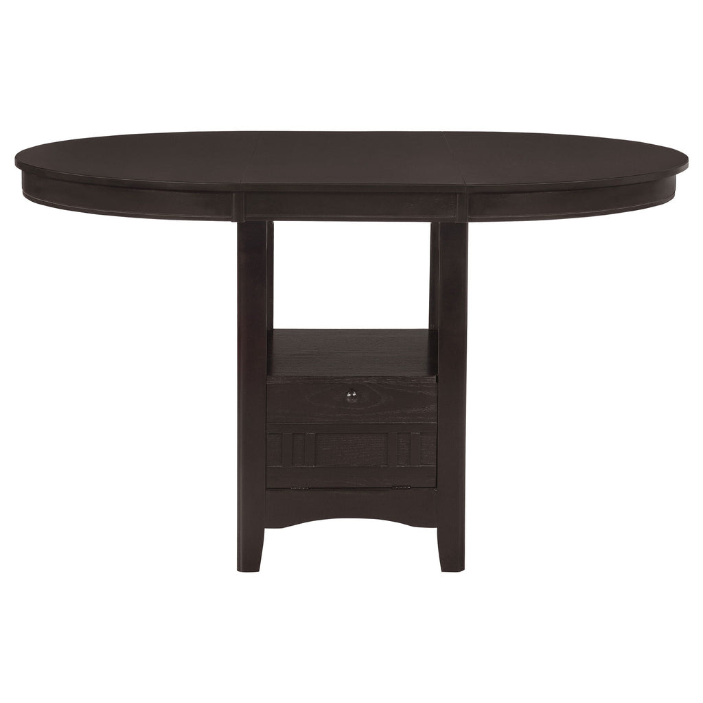Lavon Oval 60-inch Counter Height Extension Dining Table Espresso