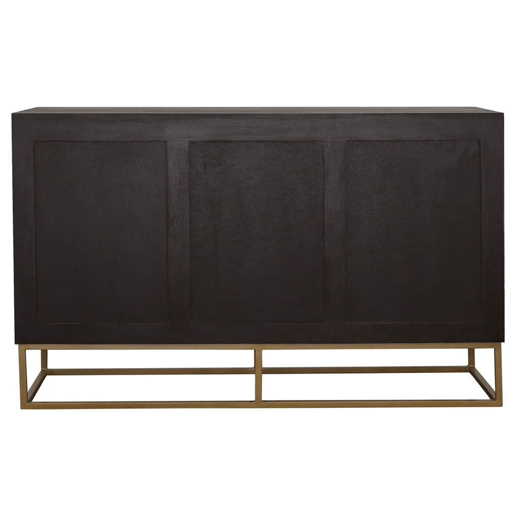 Zara 2-door 57-inch Wood Accent Storage Cabinet Black Walnut