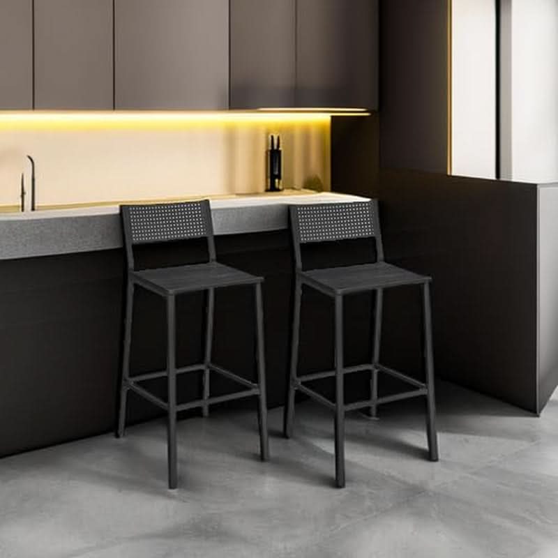 Industrial Charcoal Gray Bar Stools Set Of 2 for Kitchen