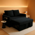 53 Inches Black Corduroy Fabric Sleeper Sofa USBPort