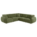 Elysia 5-piece Chenille Upholstered Modular Sectional Sofa Green