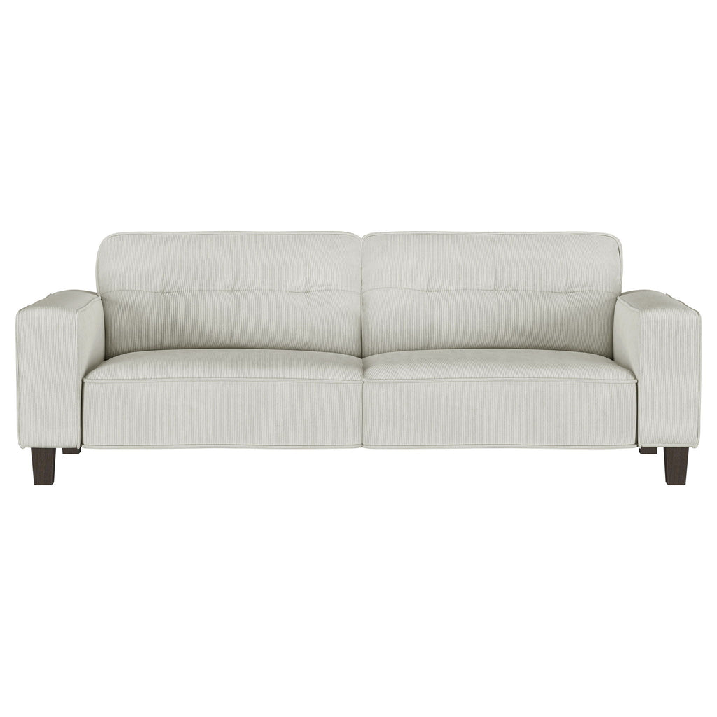 Xana - 2 Piece Upholstered Track Arm Sofa Set - Greige