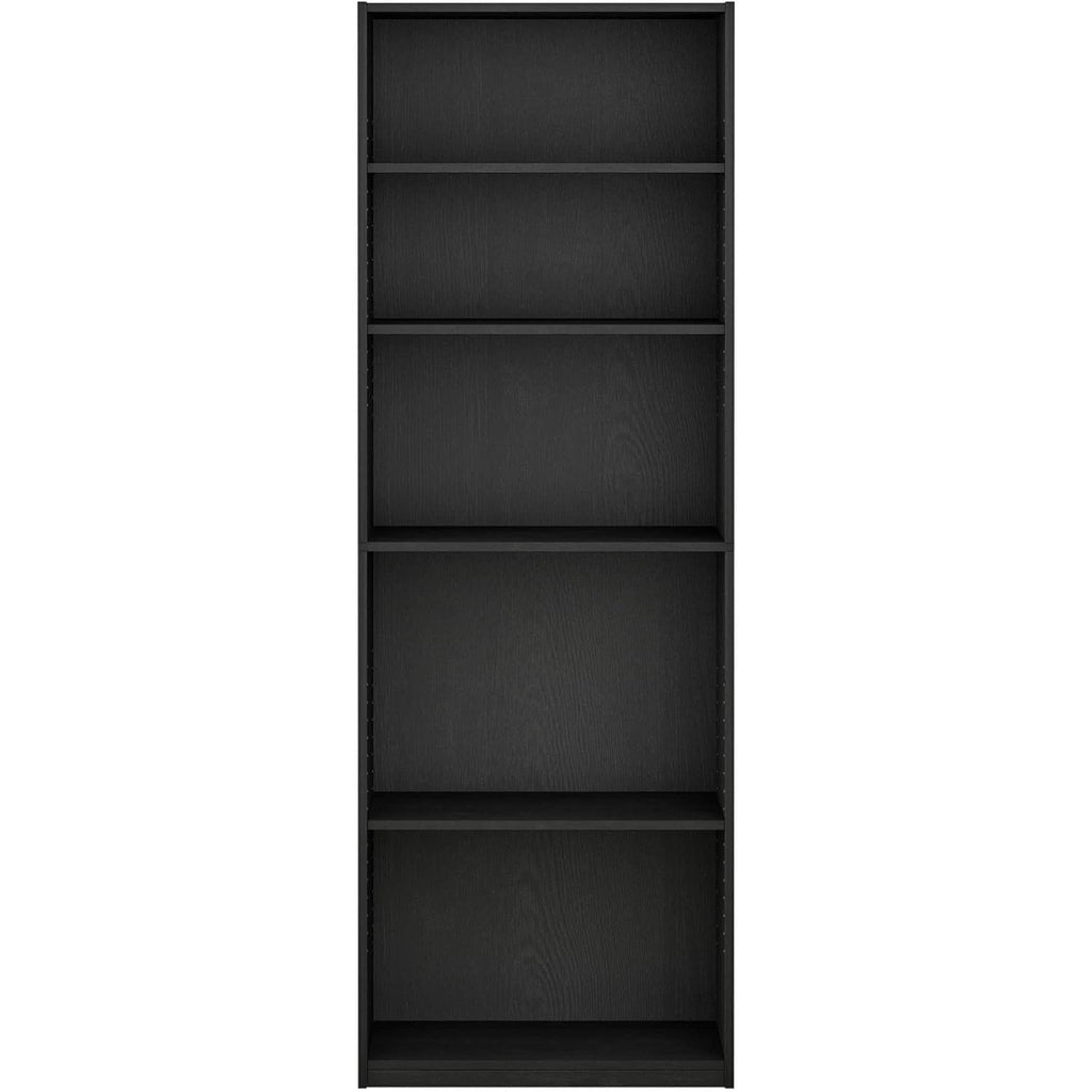Jaya Simply Home 5 Shelf Bookcase 5 Tier Black With Adjustable Shelves