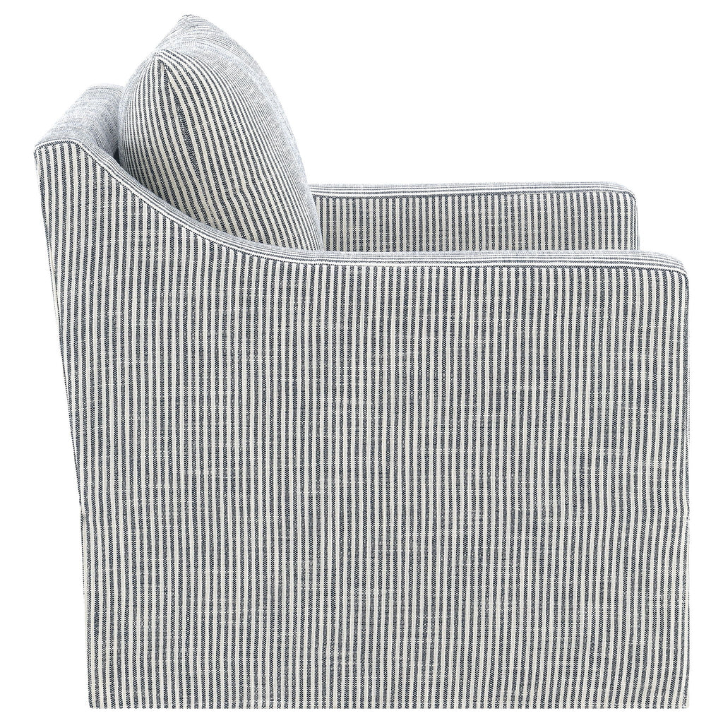 Merced - Upholstered Sloped Arm Accent Swivel Chair With 360 Degree Swivel Base - Gray