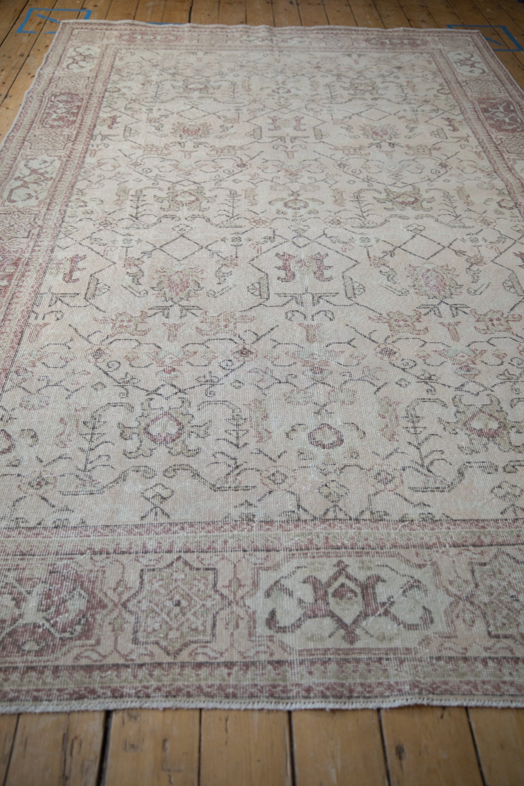7x10.5 Vintage Distressed Oushak Carpet