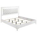 Cassia Eastern King LED Panel Bed White High Gloss