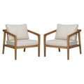 Westin - Outdoor Acacia Wood Club Chair (Set of 2) - Teak / Beige