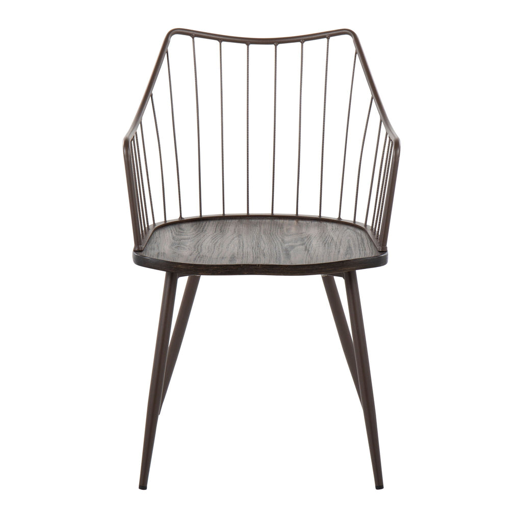 Winston - Farmhouse Style / Dining Chair - Brown / Dark Walnut