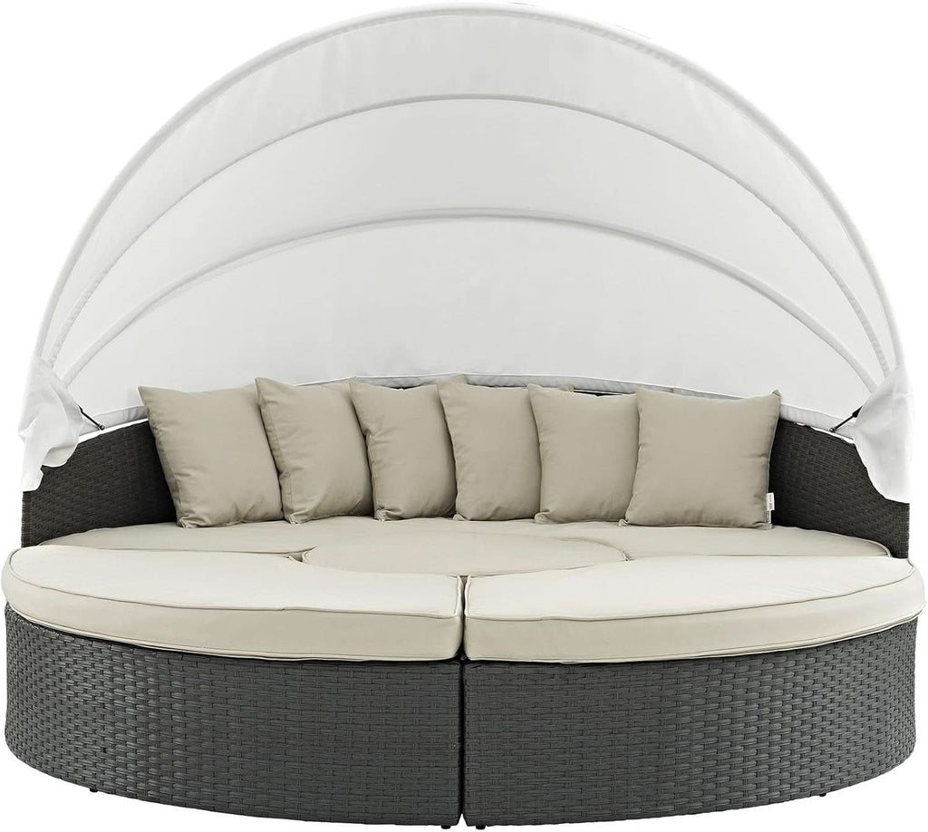 Inviting Outdoor Patio Sunbrella Sectional Daybed With Canopy
