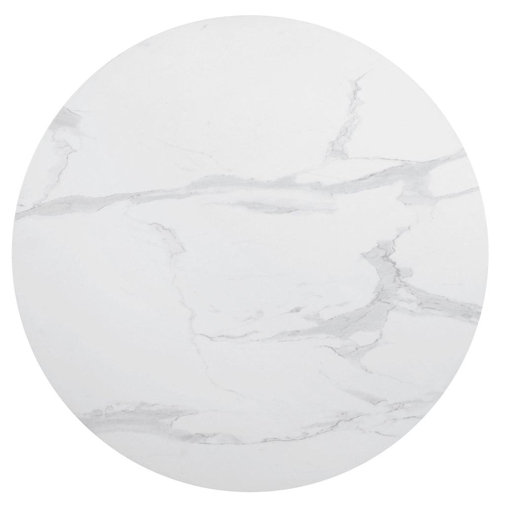 Round Dining Table With Pedestal Base - White