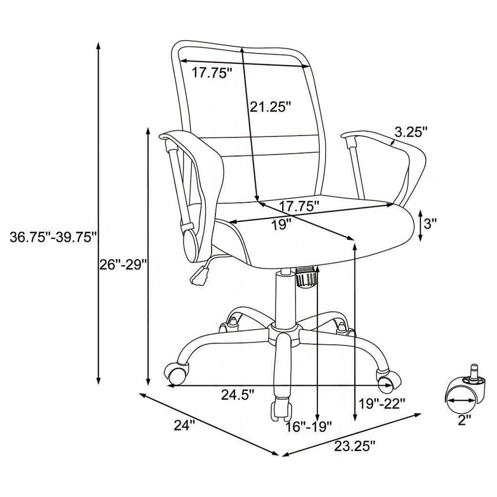 Swivel Office Chair With Base Adjustable Height - Black