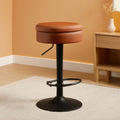 360 Degree Swivel Bar Stool With Storage Caramel Brown