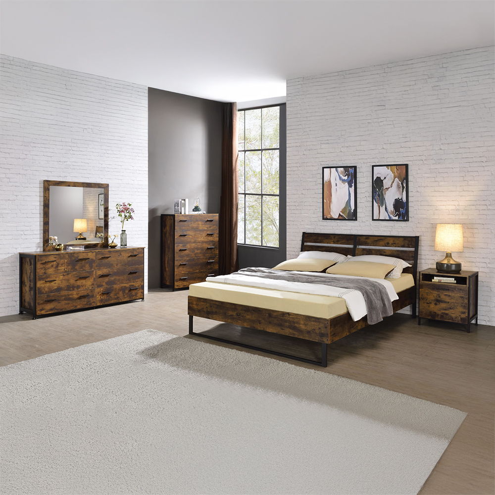 Juvanth - Dresser - Rustic Oak & Black