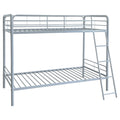 Carson Metal Twin Over Twin Bunk Bed Glossy Silver