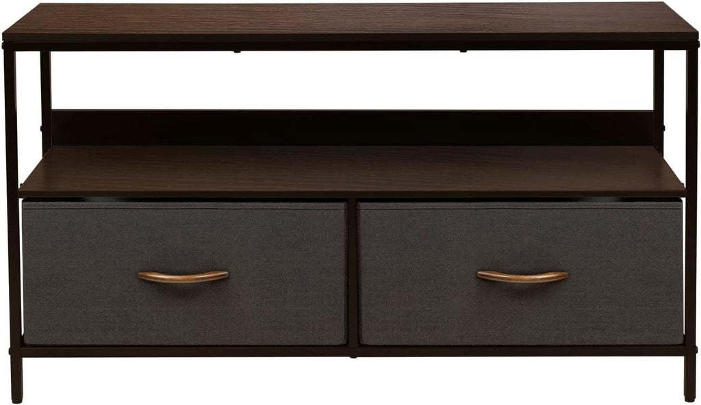 Dresser Style TV Stand With Two Drawers And Wood Top