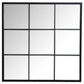 Quetzal 35 x 35 Inch Square Window Pane Wall Mirror Black
