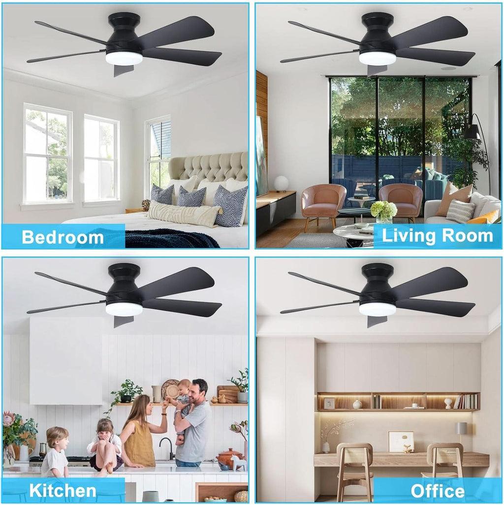42 Inch Ceiling Fan With Dimmable LED Light Remote