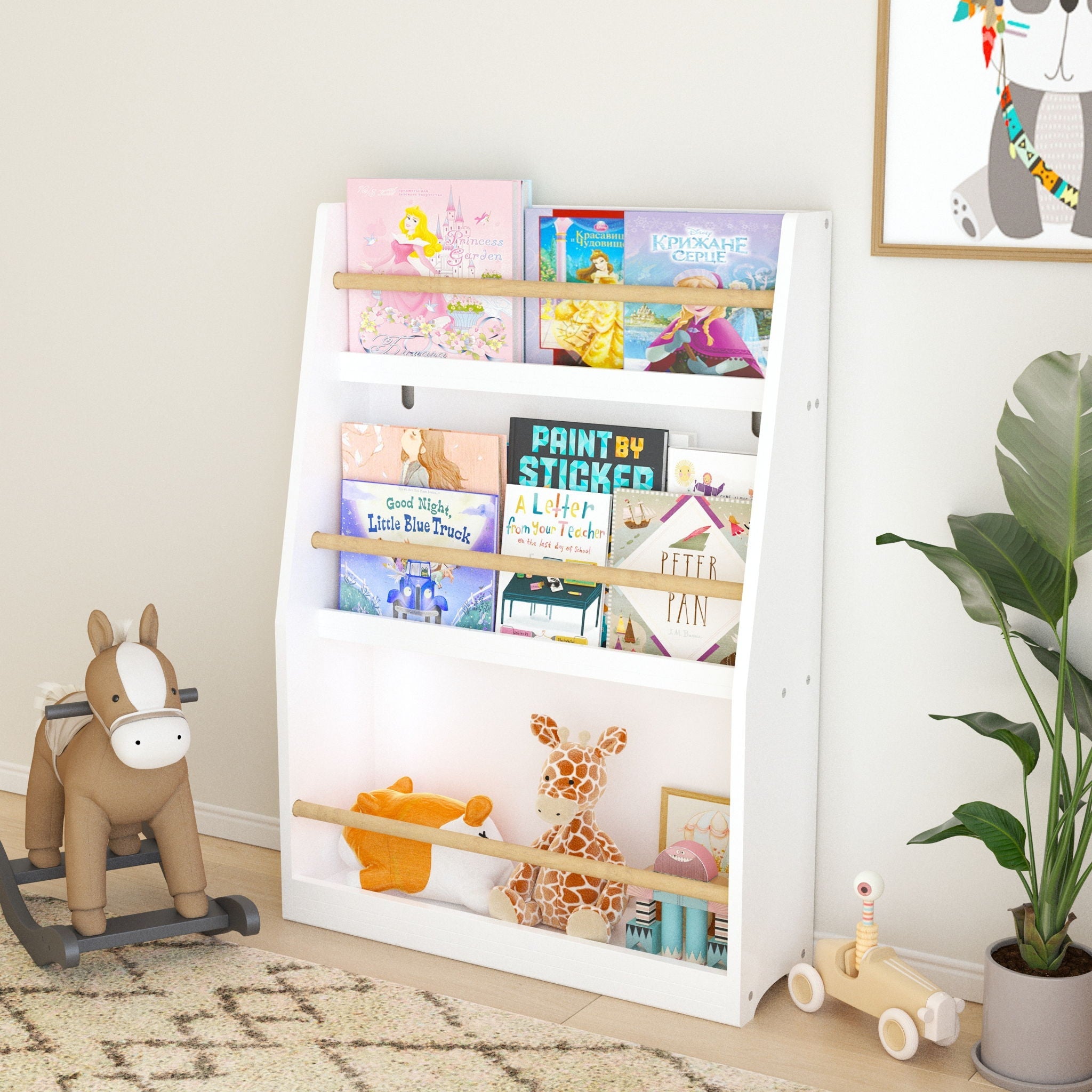 3 Tier Book Shelf, Compact Storage For Bedrooms