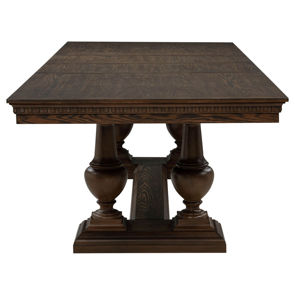 Ridgewell 7-piece Rectangular Trestle Dining Set Dark Oak