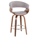 Vintage Mod - Mid Century Modern Fixed Height Counter Stool With Swivel With Round Footrest (Set of 2)