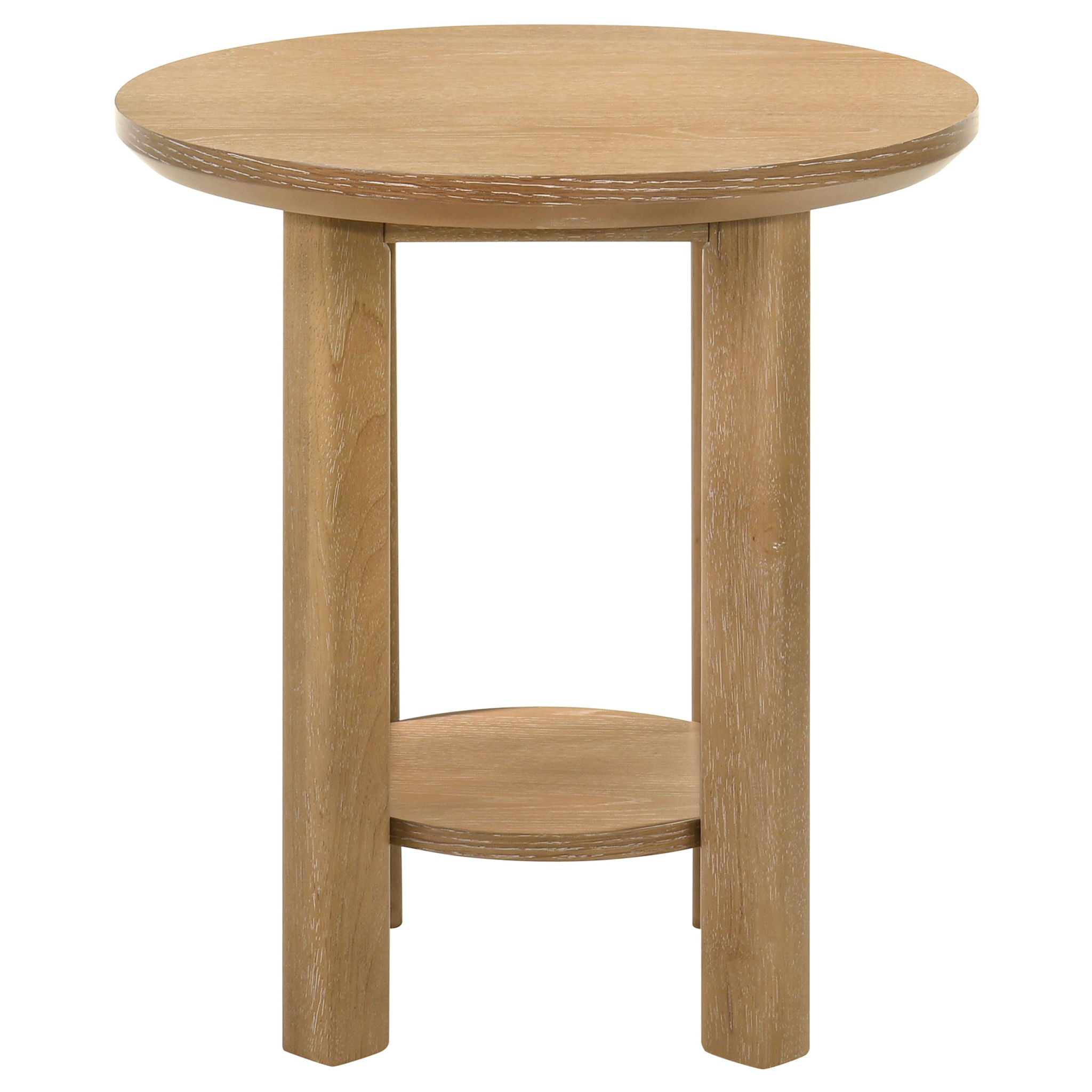 Ottowa 3-piece Round Wood Coffee Table Set Light Oak