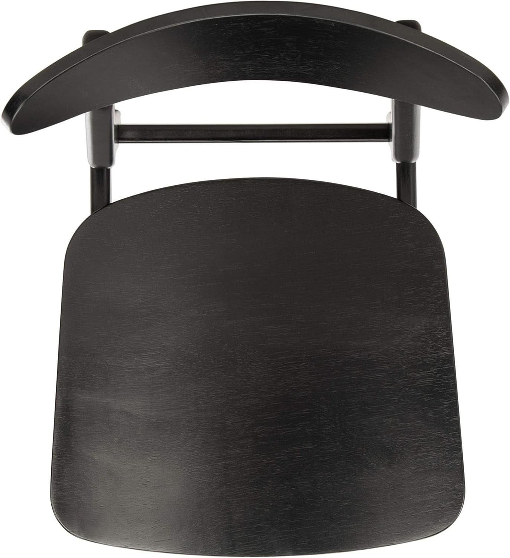 Retro Black Wood Dining Chair Set Of 2 For Home Dining