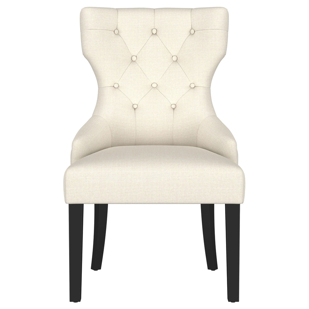 Baney Fabric Upholstered Dining Side Chair Cream and Black
