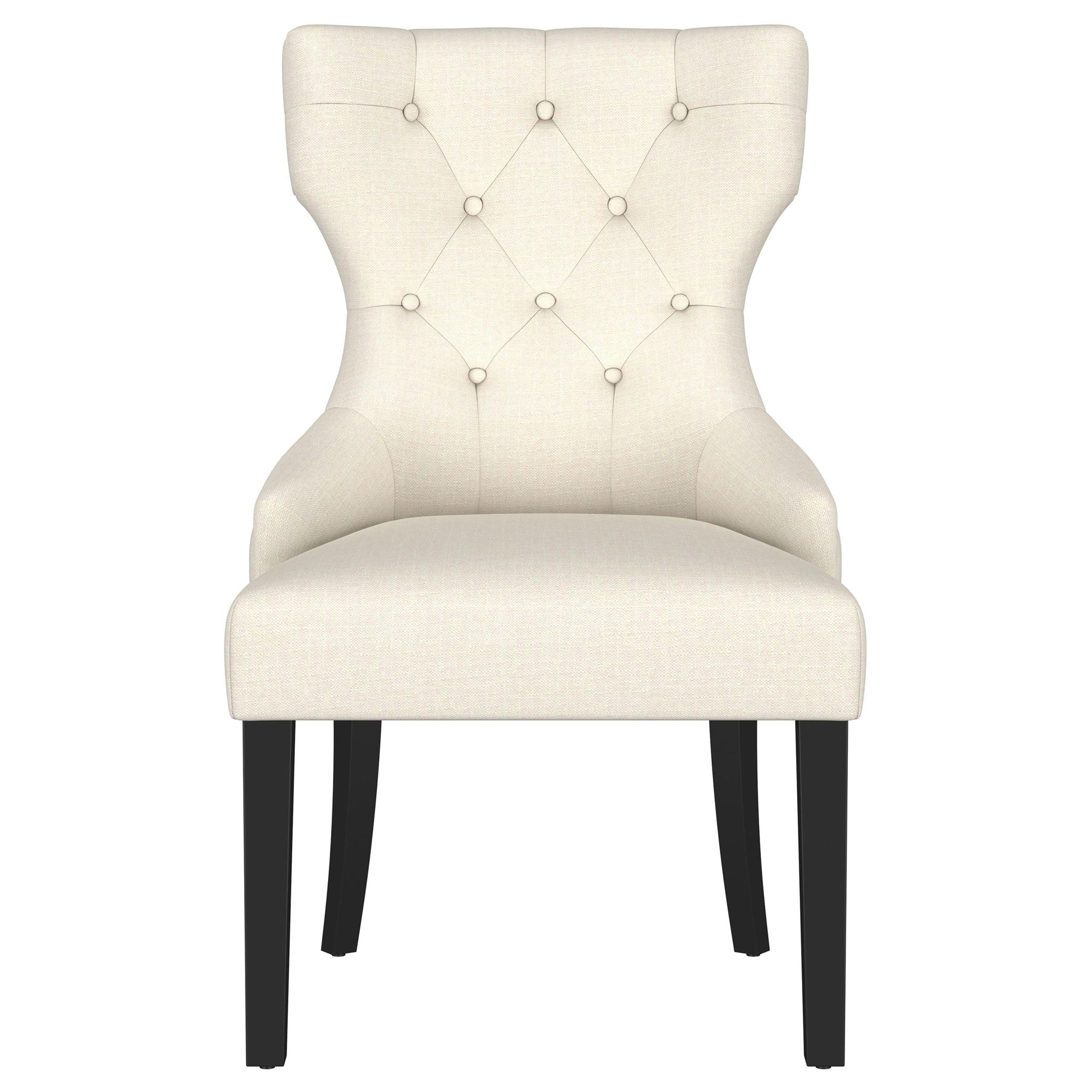 Baney Fabric Upholstered Dining Side Chair Cream and Black