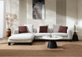 Mardi - Tweed Sectional Sofa With 3 Pillows - Maroon / Beige