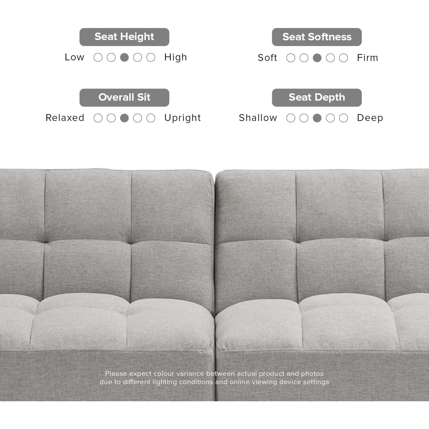 Gray Fabric Twin Futon Sofa Bed With Arms For Small Rooms