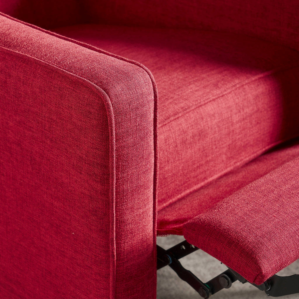 Mid-Century Modern Recliner With Button Tufted Waffle Stitch
