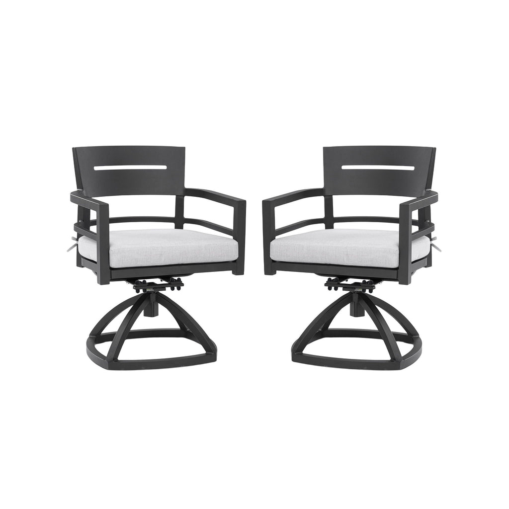 Outdoor Patio Swivel Rocker With Outdoor Grade Sunbrella Fabric Cushions (Set of 2) - Ember Black