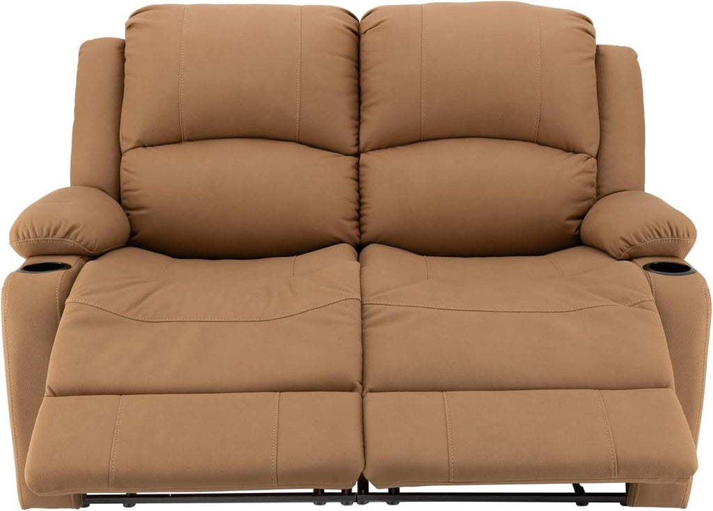 58 Inch Wall Hugger RV Theater Recliner Sofa Sand Double