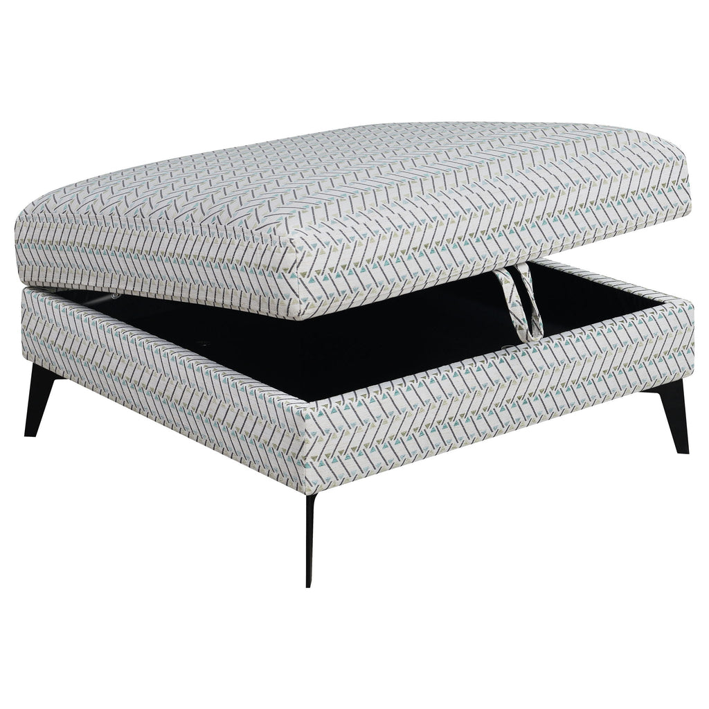 Harrison - Upholstered Storage Ottoman - Gray / Black