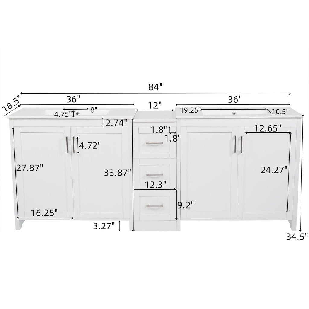 Double Sink Bathroom Vanity With Quartz Countertop