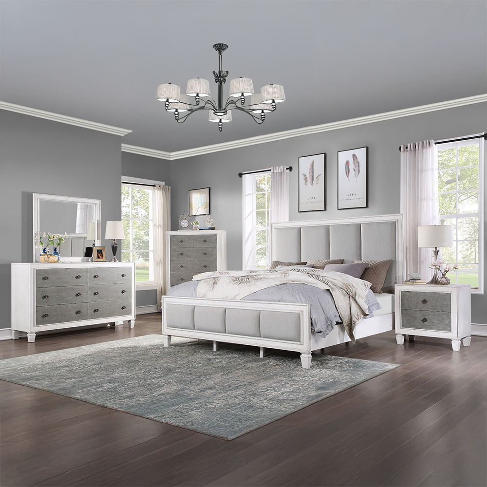 Katia - Mirror - Rustic Gray & Weathered White