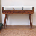 Triple Curved Console Table - Brown