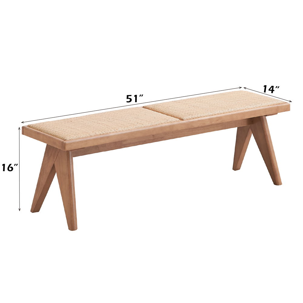 Velentina - Bench - Rattan & Natural